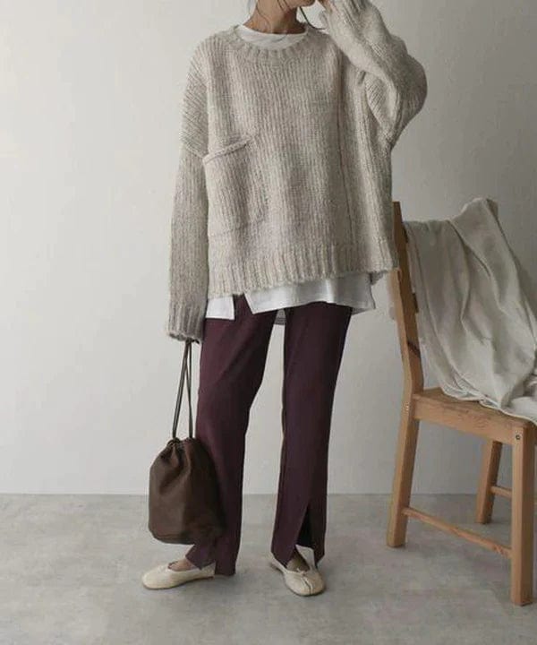 Drune | Sweater mit Übergroßen Taschen Lässiger Moderner Stil Ideal für den Winter