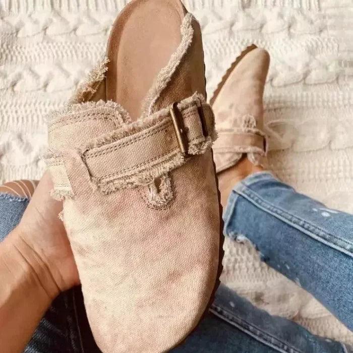 Drune | Bequeme Rutschfest Wohnung Schnalle Schuhe