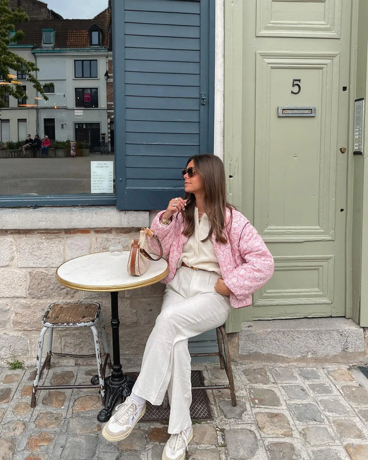 Drune | Rosa Sommerjacke Mit Print
