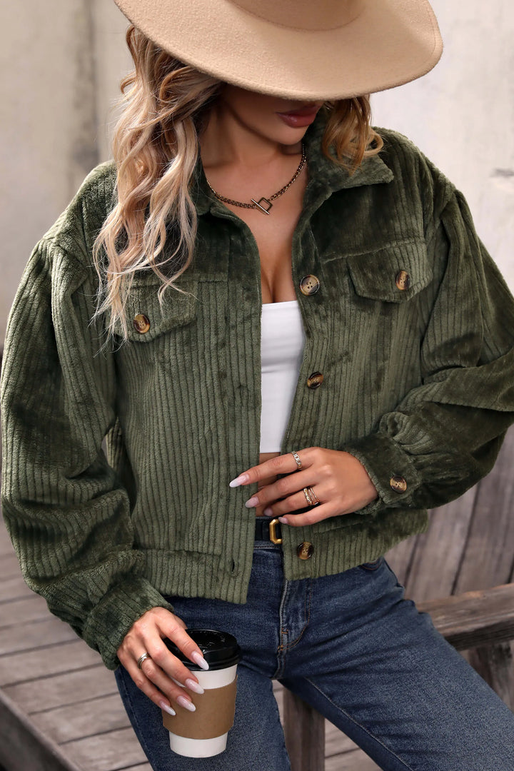 Drune | Kurze Cordhemdjacke Cord Weich und Trendy