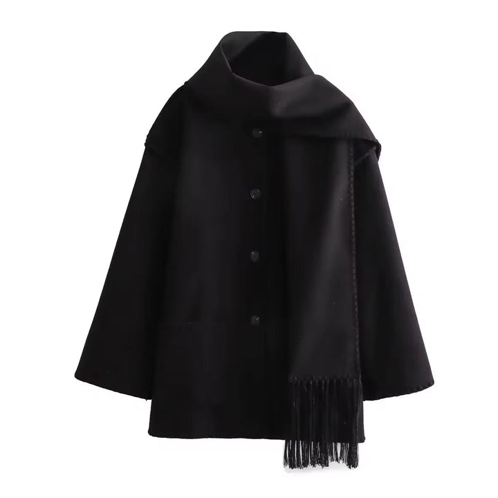 Drune | Weite Jacke mit Quasten-Schal