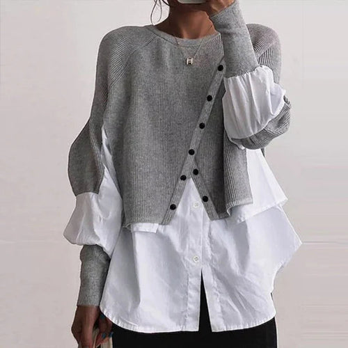 Drune - Eleganter Pullover mit Hemd