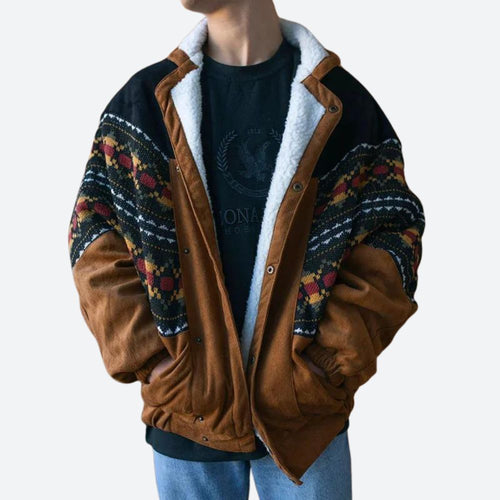 Drune | Vintage Wildlederjacke Mit Fleece Innenfutter