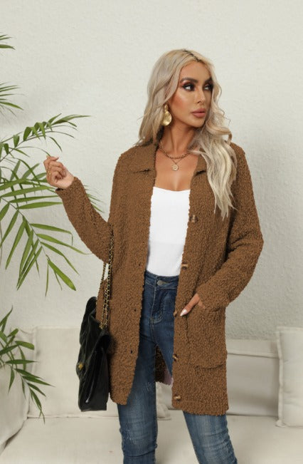 Drune | Cardigan aus gemütlichem Teddy mit eleganten Taschen