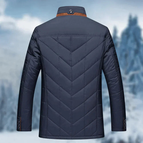 Drune | Steppjacke Gefüttertes Innenfutter Hoher Kragen Reißverschluss und Knöpfe Klappentaschen