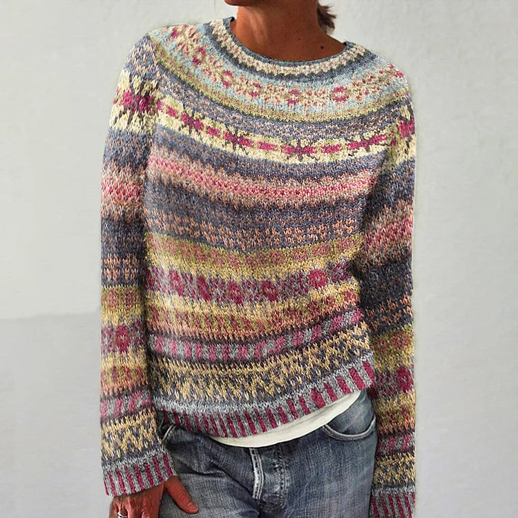 Drune | Lässiger Weinlese Pullover Im Eyelet Stil