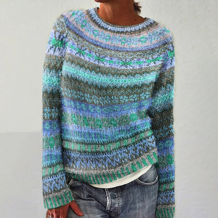Drune | Lässiger Weinlese Pullover Im Eyelet Stil