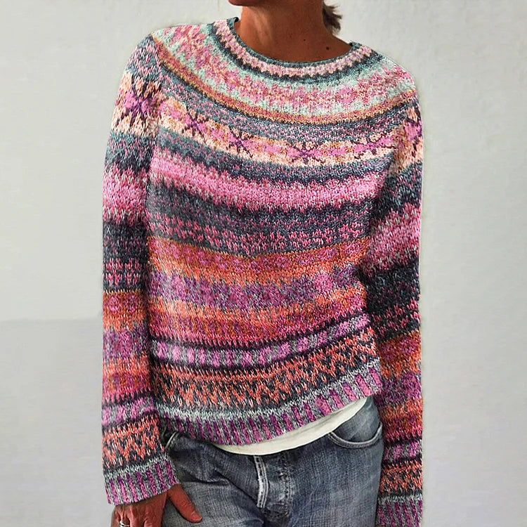 Drune | Lässiger Weinlese Pullover Im Eyelet Stil