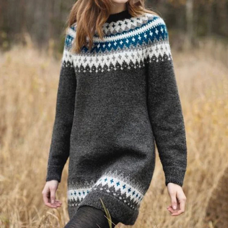 Drune | Gemustertes Langarm Pullover