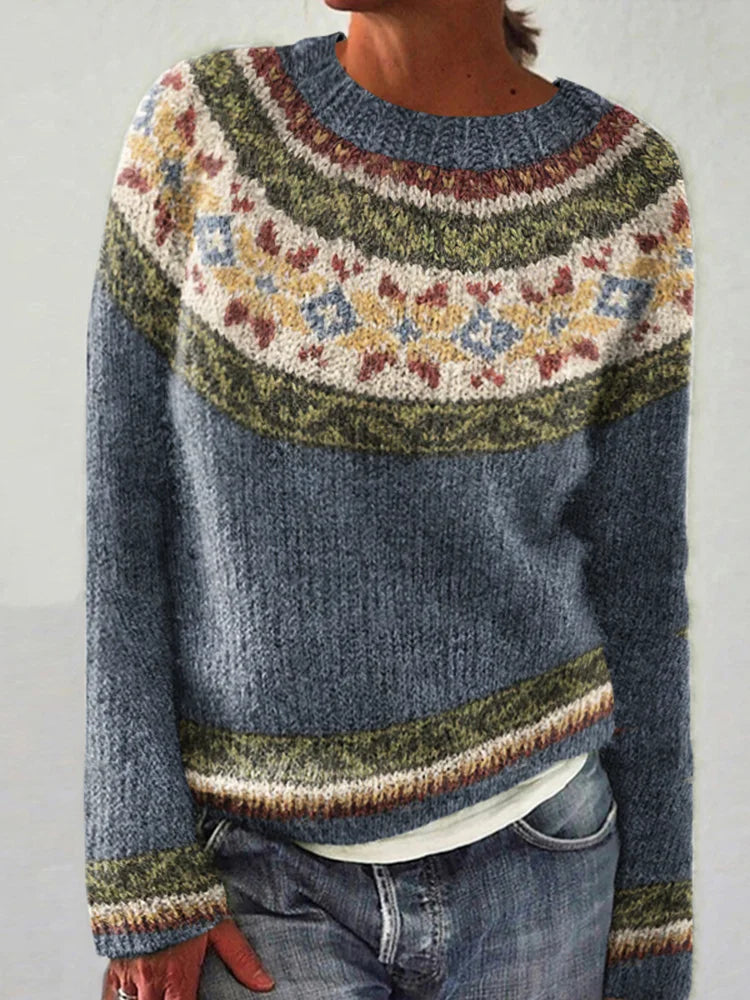 Drune | Retro Bunter Strickpullover
