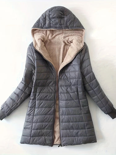 Drune | Damen Lange Lässige Puffer Winterjacke