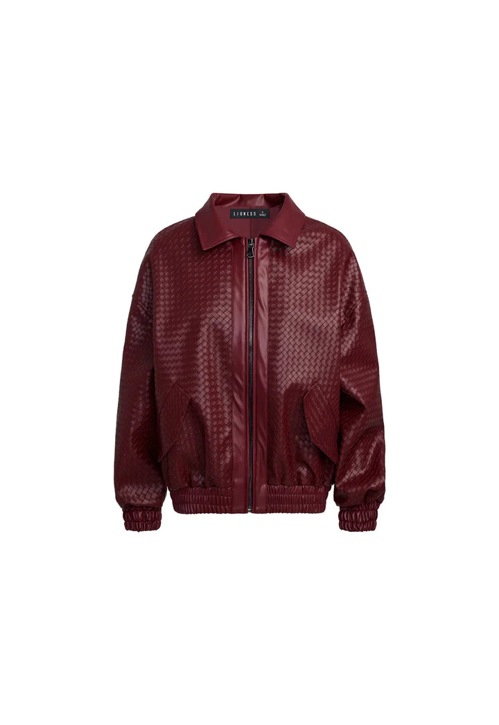 Drune | Woven Faux Leder Bomberjacke