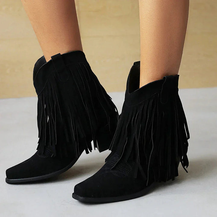 Drune | Cowboy Stiefeletten mit Fransenquaste
