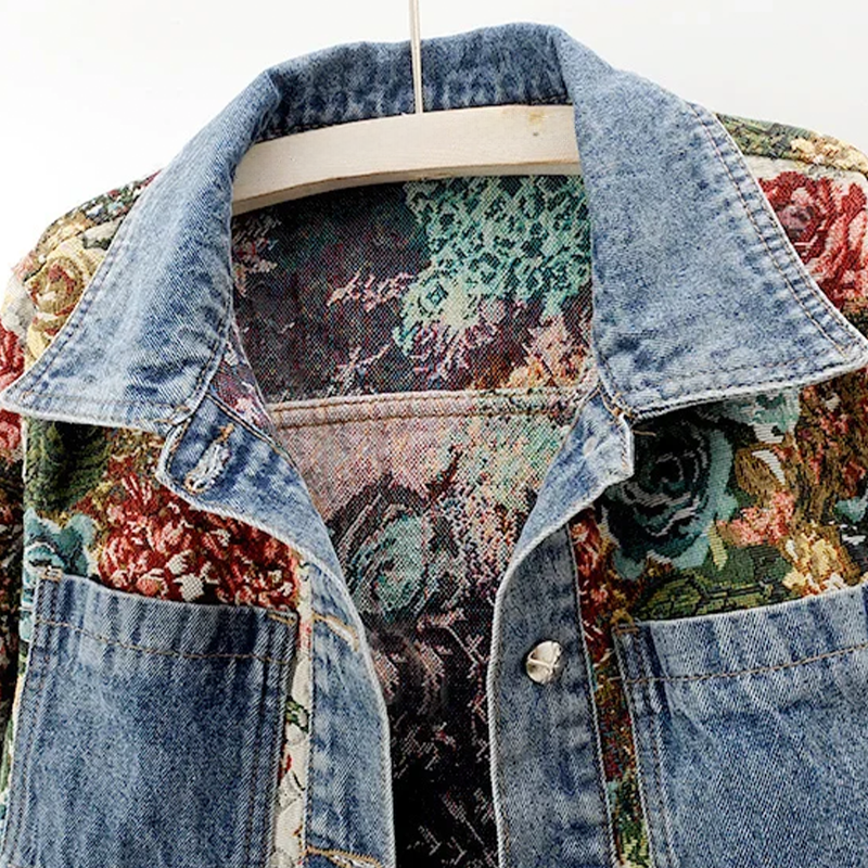 Drune | Floral Jeansjacke für Damen Juli