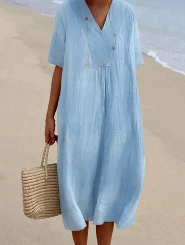 Drune | Sommerkleid Aus Baumwolle und Leinen