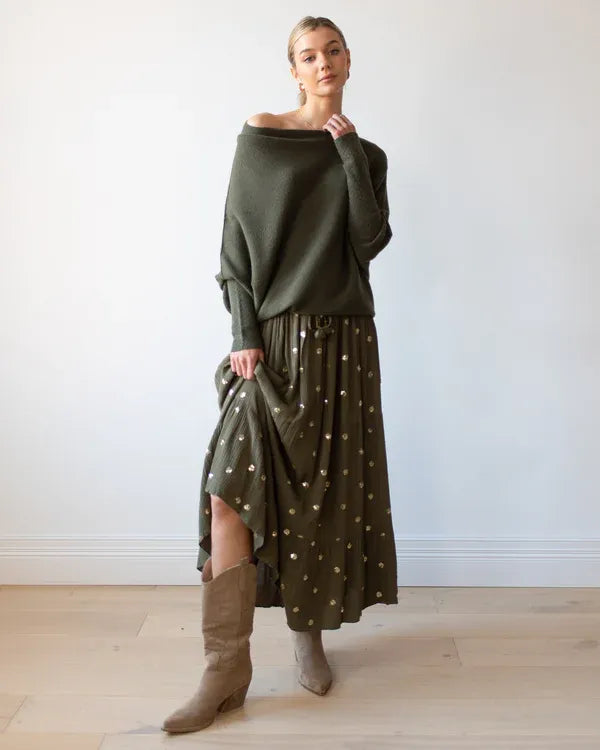 Drune | Asymmetrischer Damenpullover mit eleganter Drapierung