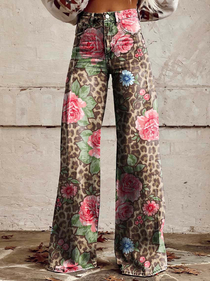 Drune | Stylische Jeans mit Blumenmuster