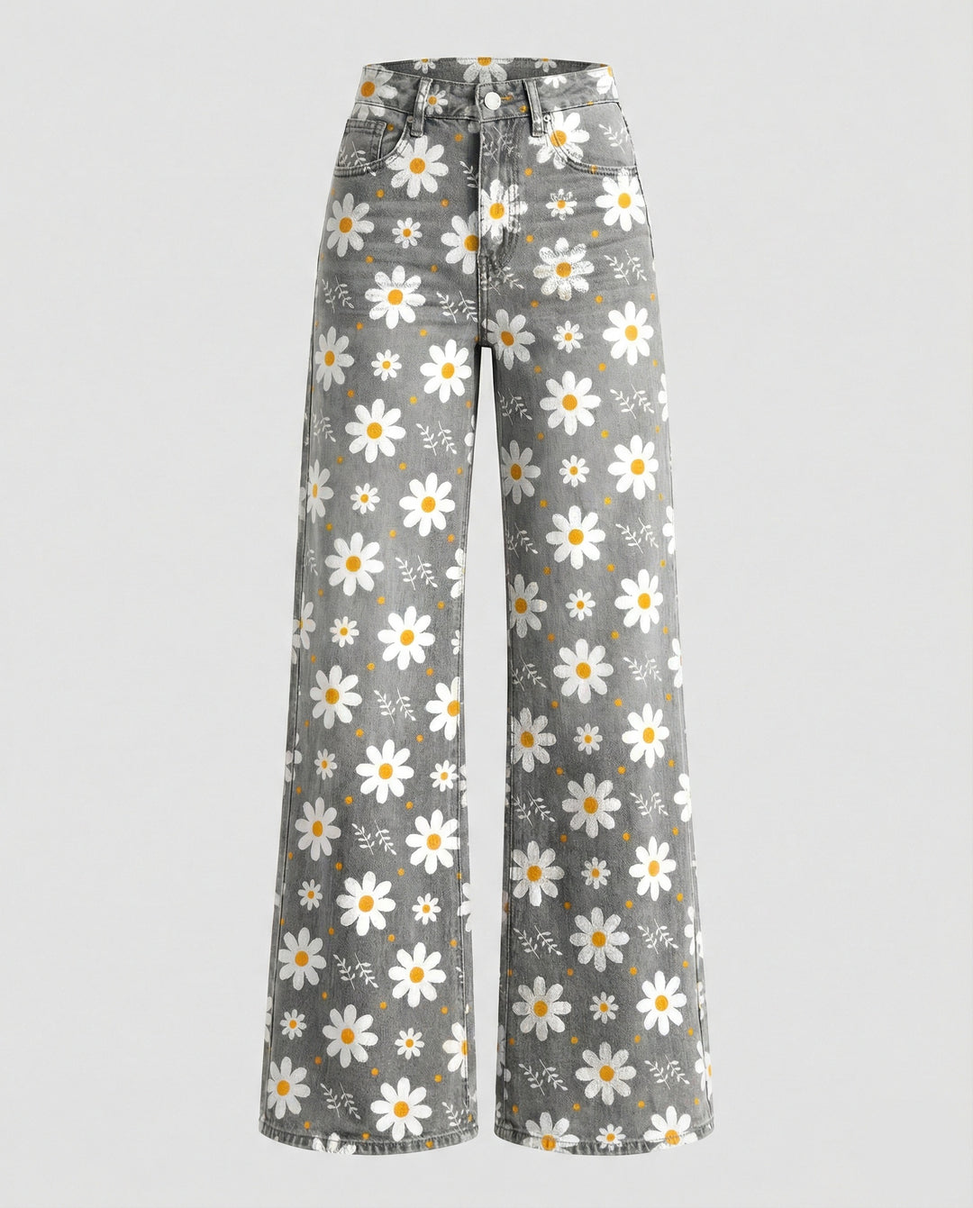 Drune - Modische Jeans, Mit Auffälligem Blumenprint