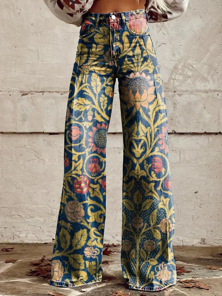 Drune | Floral Wide-Leg Jeans