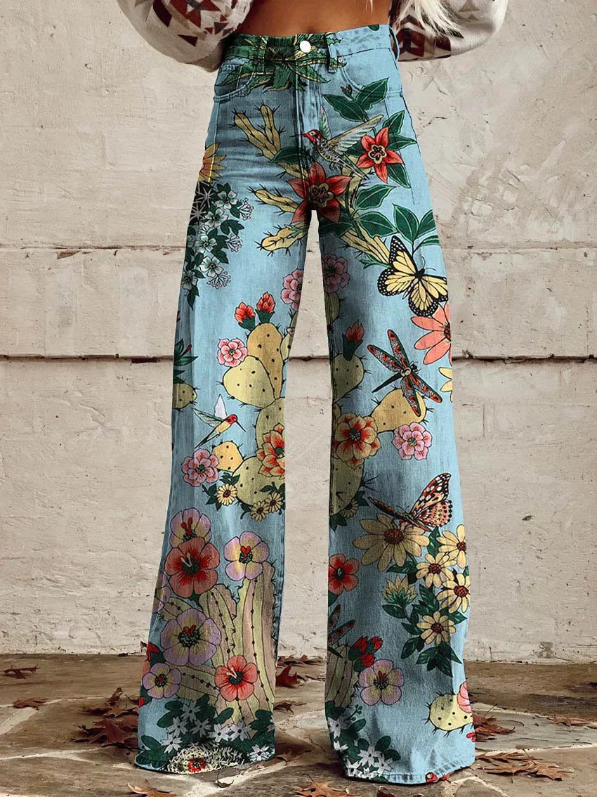 Drune | Stylische Jeans mit Blumenmuster