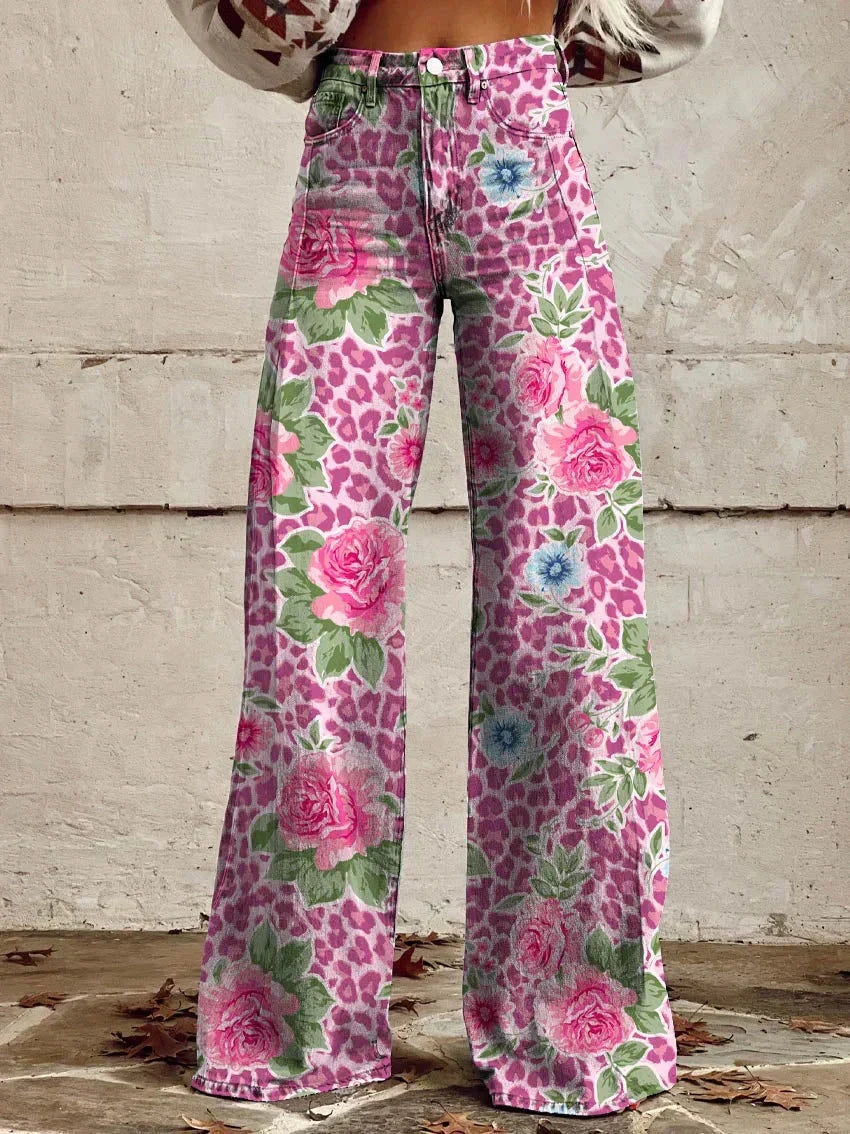 Drune | Floral Wide-Leg Jeans