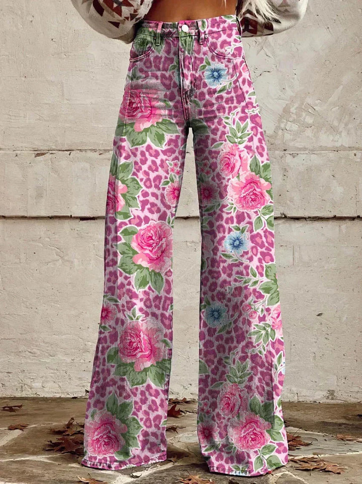 Drune | Stylische Jeans mit Blumenmuster