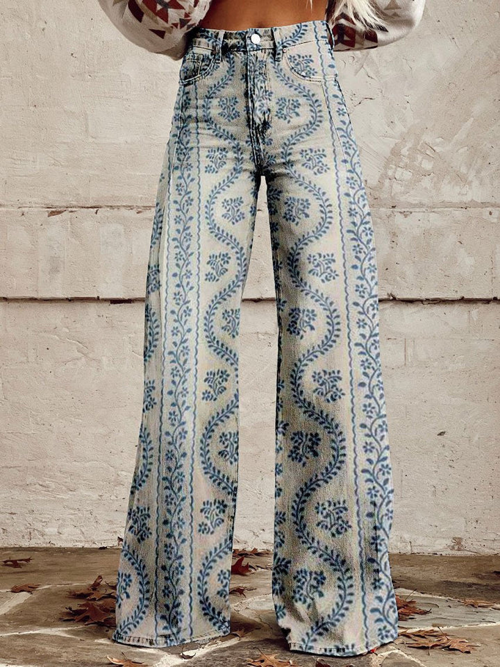 Drune | Stylische Jeans mit Blumenmuster