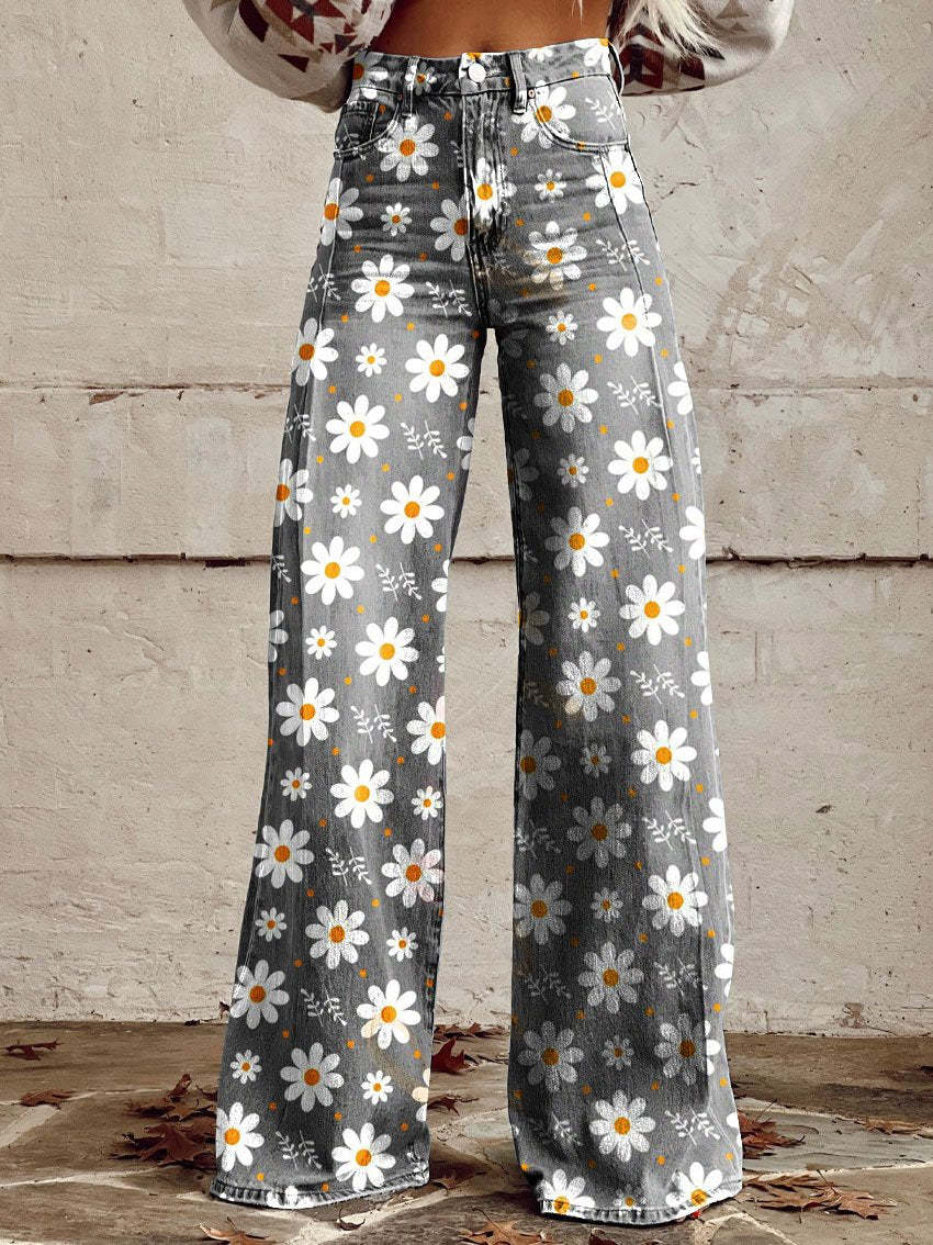 Drune | Florale Weite Hose – Stilvoll Und Bequem Für Frauen