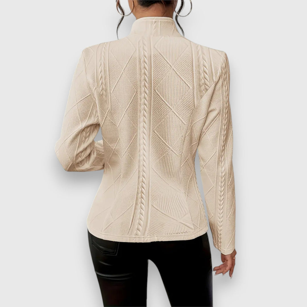 Drune | Ärmel Gestrickter Blazer für Den Winter Knopfschluss