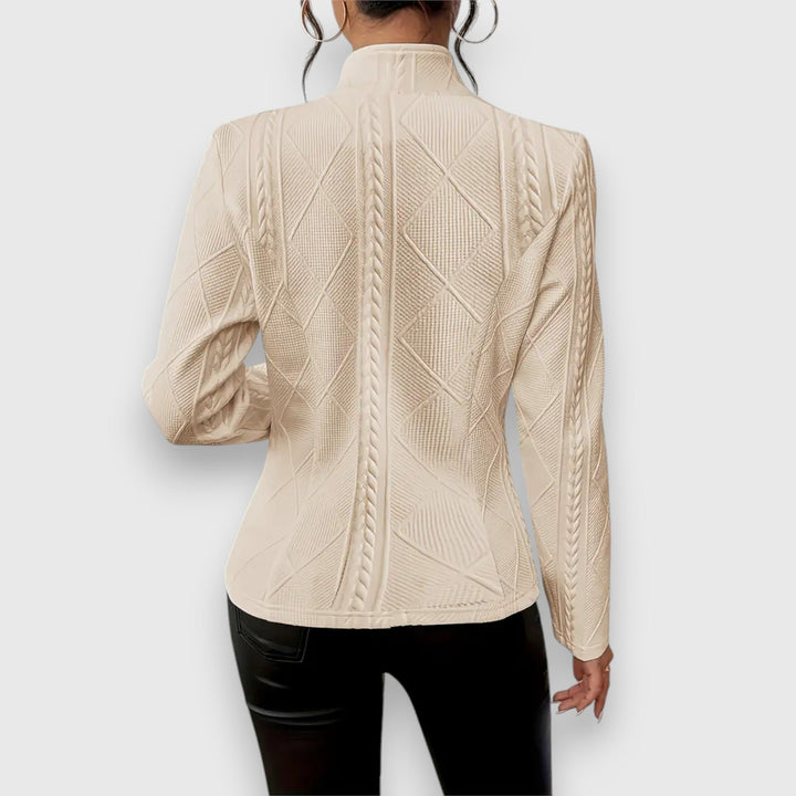 Drune | Ärmel Gestrickter Blazer für Den Winter Knopfschluss
