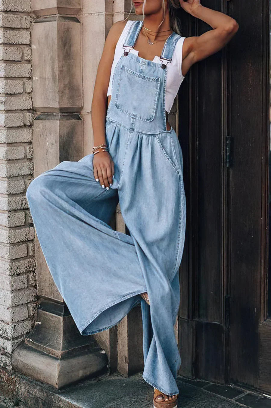 Drune | Armelloser Trendiger Denim-Overall für Damen