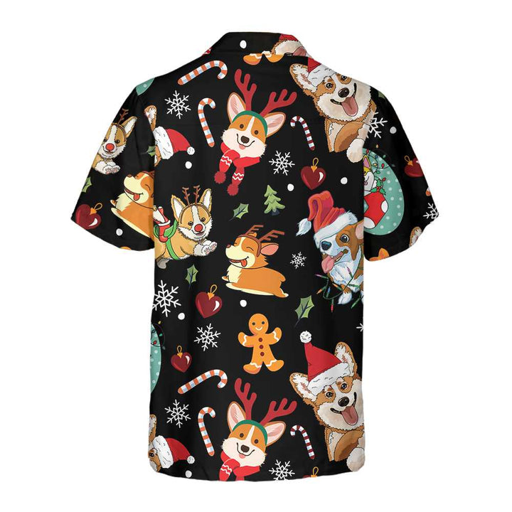 Drune | Niedliche Corgis Hund Fröhliche Weihnachten Hawaiian Shirt, Lustiges Hund Weihnachten Shirt, WeihnachtsgeschenkFür Corgis Liebhaber