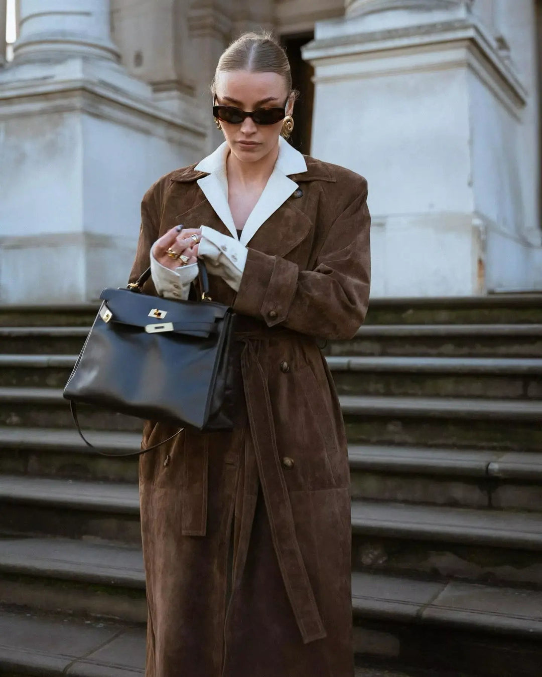 Drune | Wildleder Trenchcoat