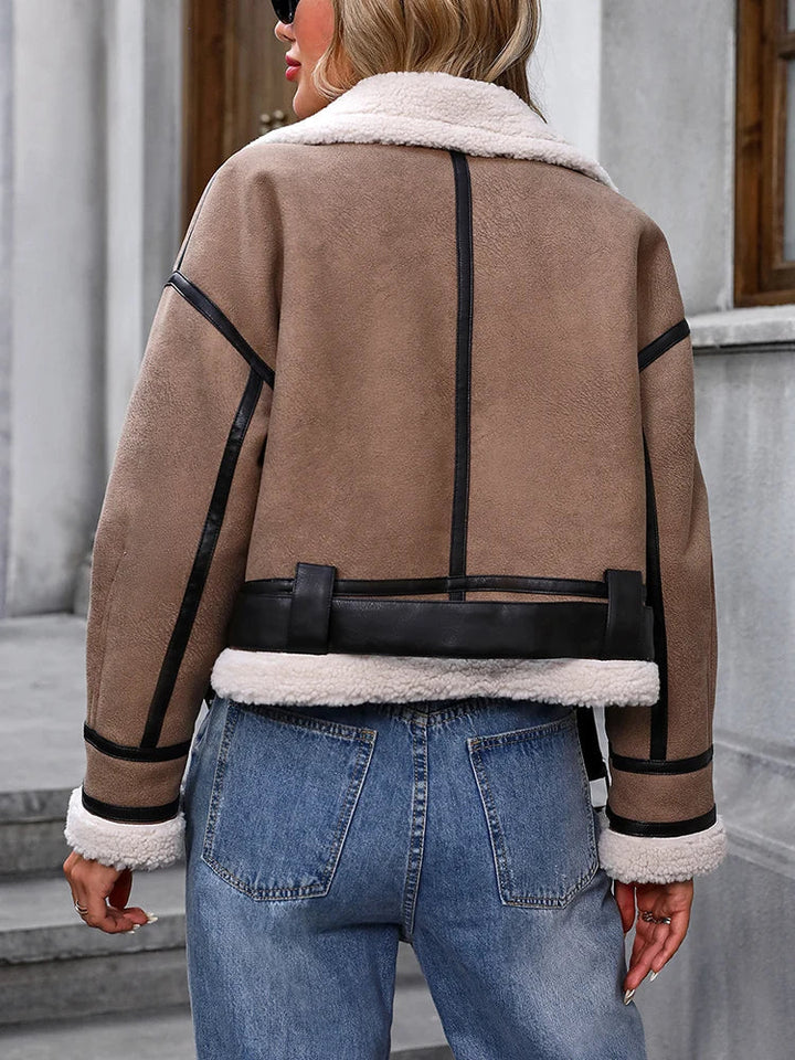 Drune | Stylish aviator jacket made of imitation lambskin