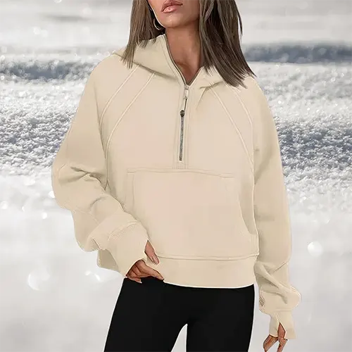 Drune | Damen leicht pullover mit halbzipper für Stil und Komfort