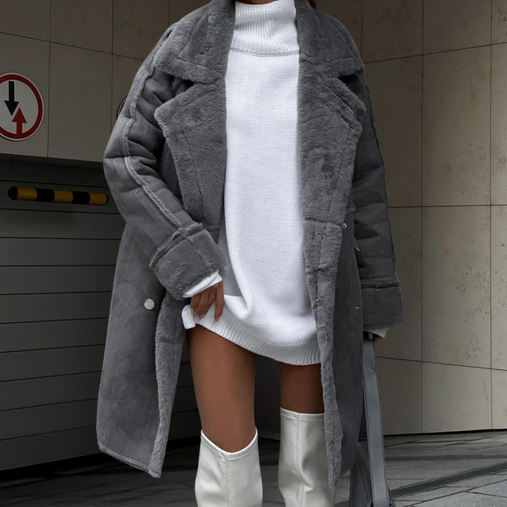Drune | Elegante Lange Plüschjacke Für Frauen
