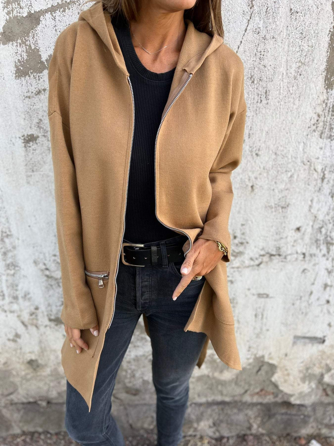 Drune | Halb-Längen Kapuzenjacke mit Reißverschluss