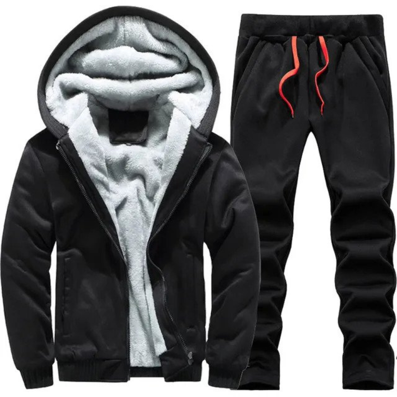 Drune | Trainingsanzug Satzes Fleece Gefüttertes Herren Trainingsanzug mit Kapuze