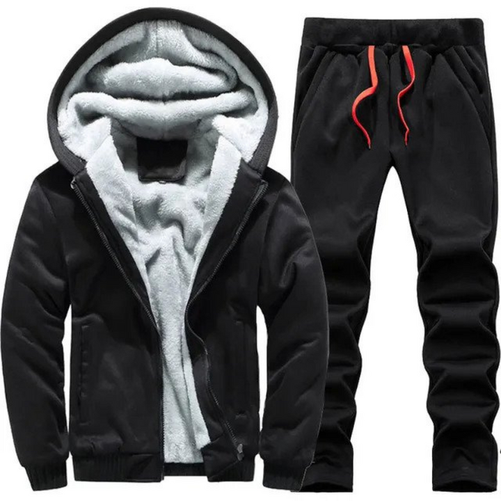 Drune | Trainingsanzug Satzes Fleece Gefüttertes Herren Trainingsanzug mit Kapuze