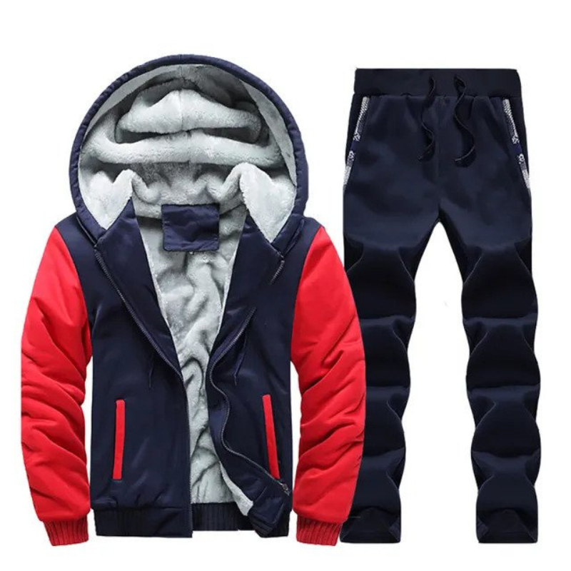 Drune | Trainingsanzug Satzes Fleece Gefüttertes Herren Trainingsanzug mit Kapuze