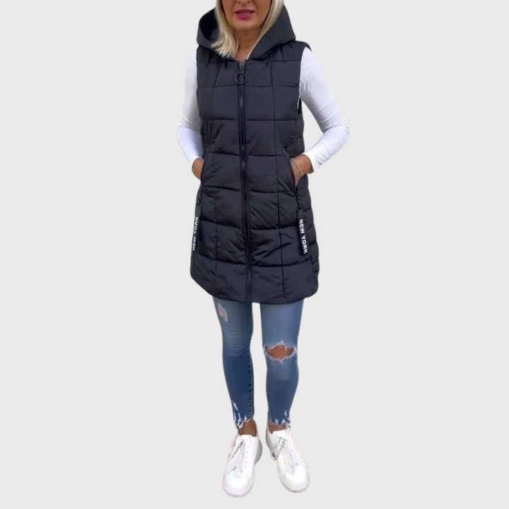 Drune | Damen Eleganter Ärmelloser Gepolsterter Wintermantel