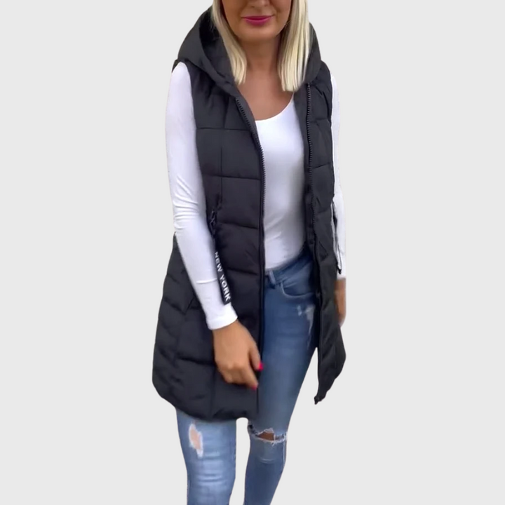 Drune | Damen Eleganter Ärmelloser Gepolsterter Wintermantel