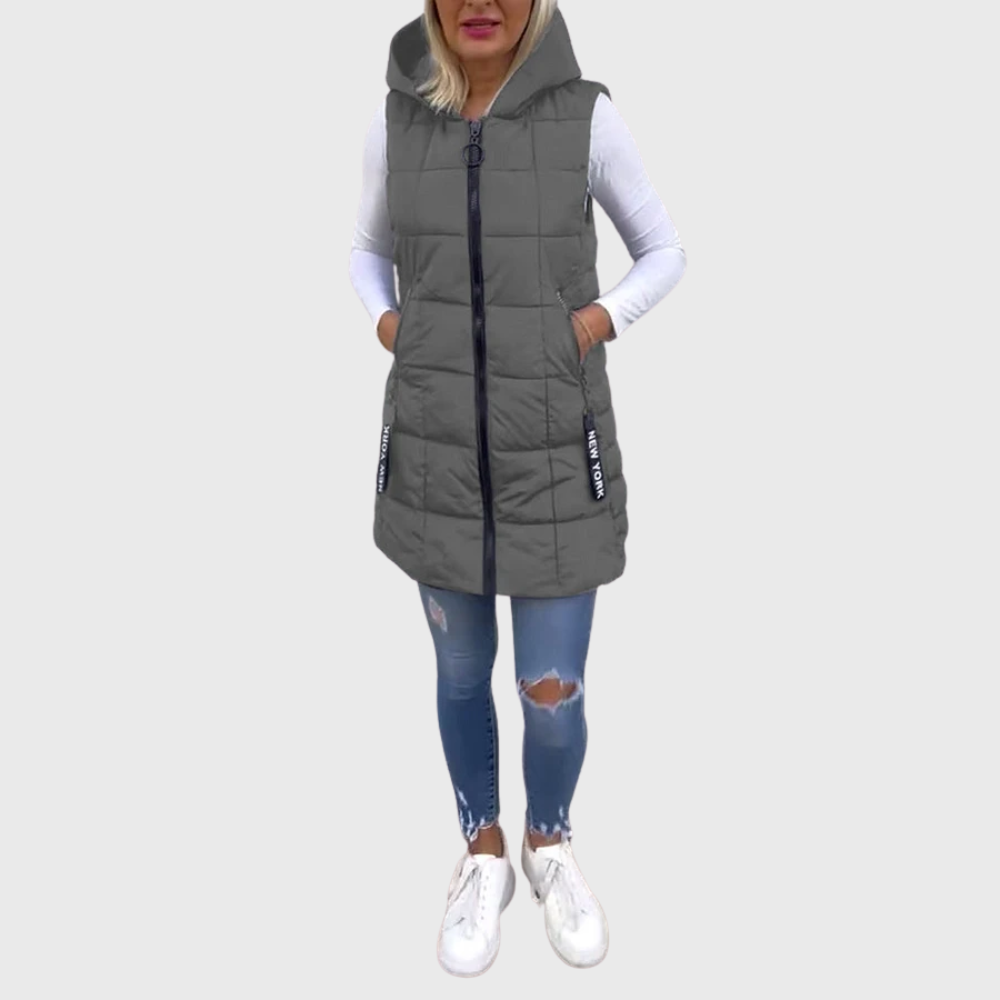 Drune | Damen Eleganter Ärmelloser Gepolsterter Wintermantel