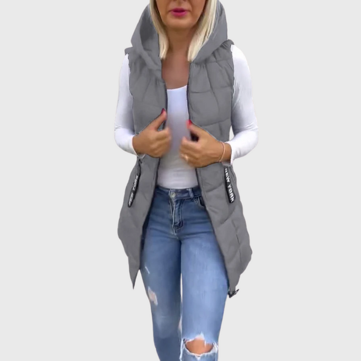 Drune | Damen Eleganter Ärmelloser Gepolsterter Wintermantel