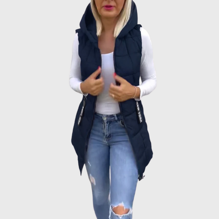Drune | Damen Eleganter Ärmelloser Gepolsterter Wintermantel