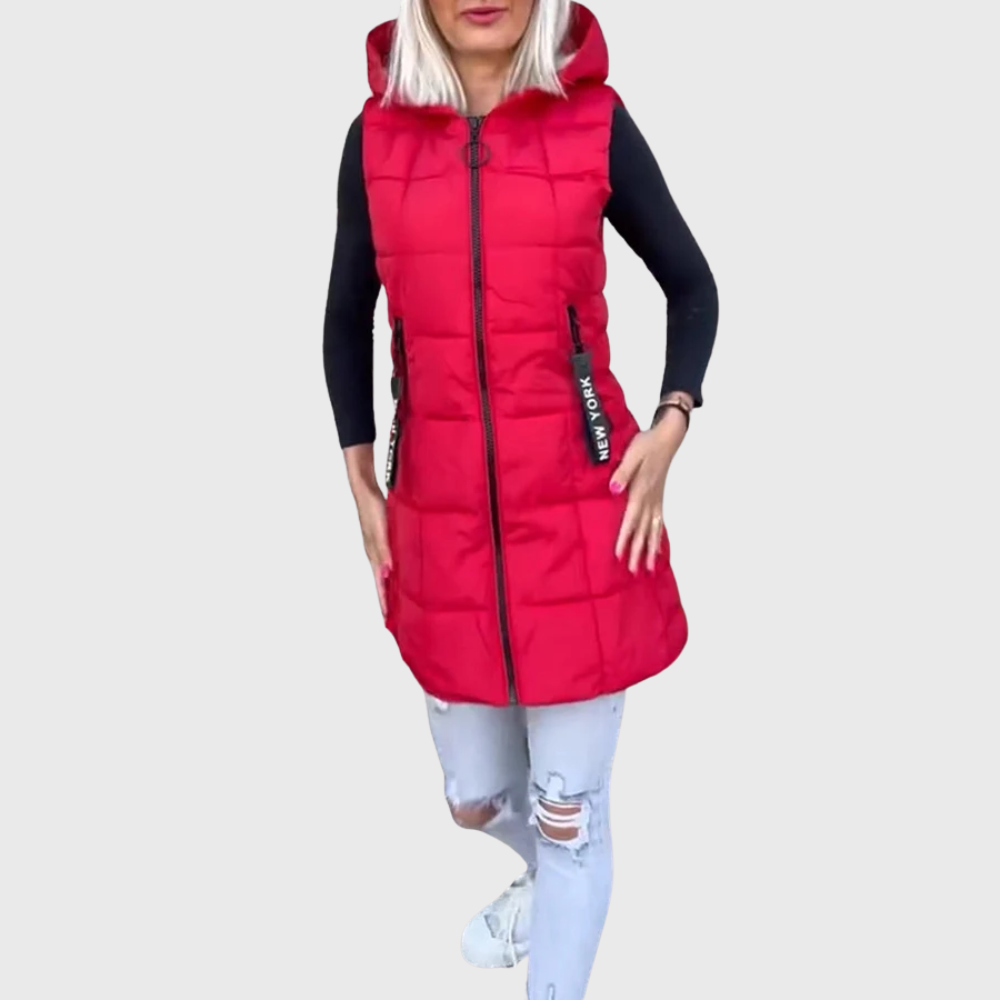 Drune | Damen Eleganter Ärmelloser Gepolsterter Wintermantel
