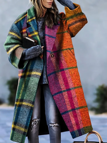 Drune | Damen langer Mantel mit Reverskragen für Herbst & Winter