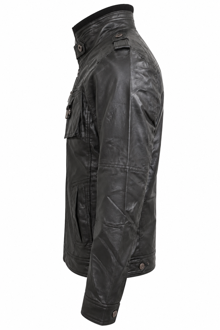 Drune | Herren Lederjacke Schwarz aus echtem Leder