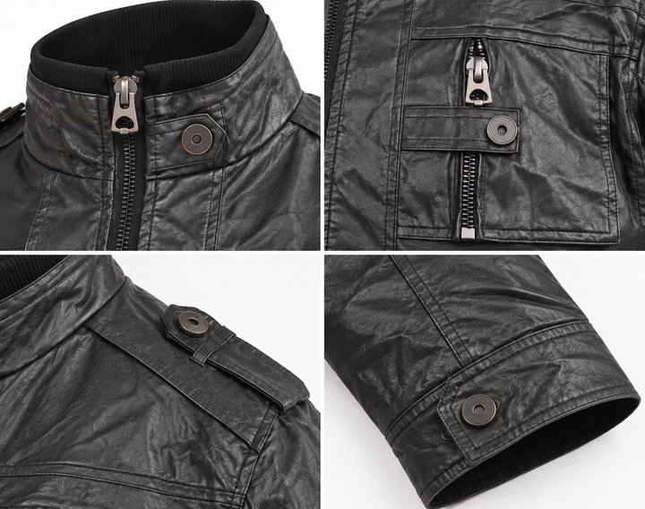 Drune | Herren Lederjacke Schwarz aus echtem Leder