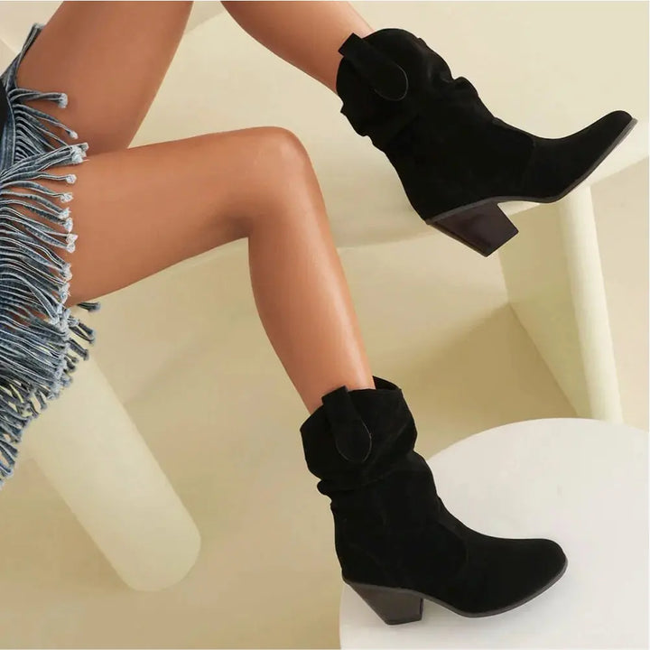 Drune - Damen Western Cowboy Stil Retro-Fashion-Stiefel